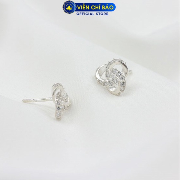 Bông tai bạc nữ Twist sang chảnh chất liệu bạc 925 thời trang phụ kiện trang sức nữ Viễn Chí Bảo B400248