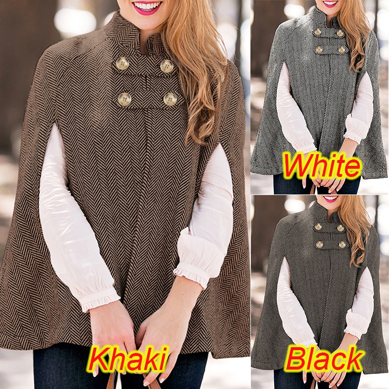 Áo choàng poncho ZANZEA cổ đứng không tay in họa tiết kẻ sọc thanh lịch cổ điển cho nữ | BigBuy360 - bigbuy360.vn