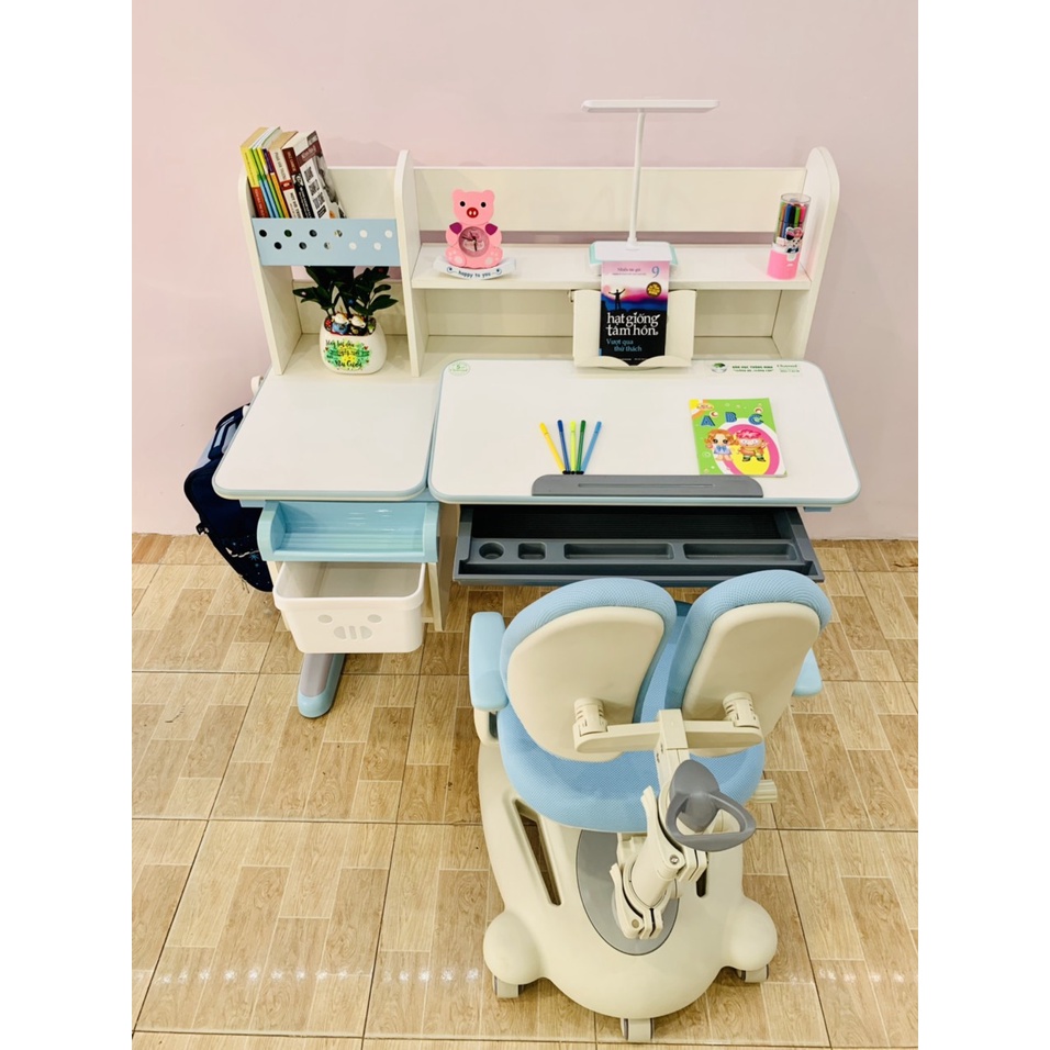 Bộ Bàn Ghế Chống Gù Chống Cận Học Sinh Cao Cấp HS-72 Xanh, Bé Trai