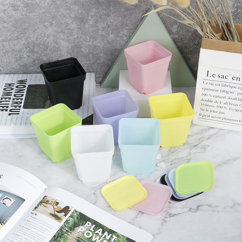 Set 5 Chậu Hoa Mini Bằng Nhựa Dùng Để Trang Trí