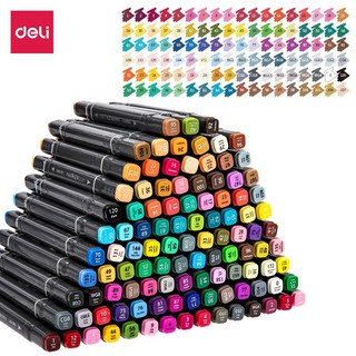 Bút Màu Nước Marker Deli - 80 Màu Bút Màu Nước Hai Đầu Chuyên Nghiệp
