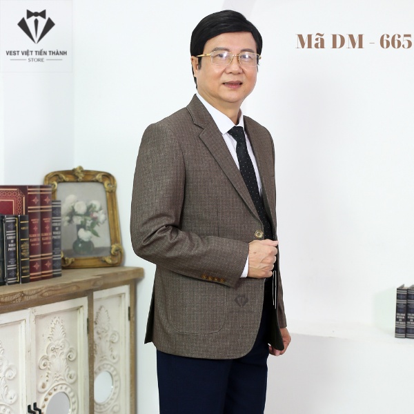 Áo đờ mi trung niên nam cao cấp vải tuýt si nhập khẩu ấn độ của công ty tnhh vest việt tiến thành