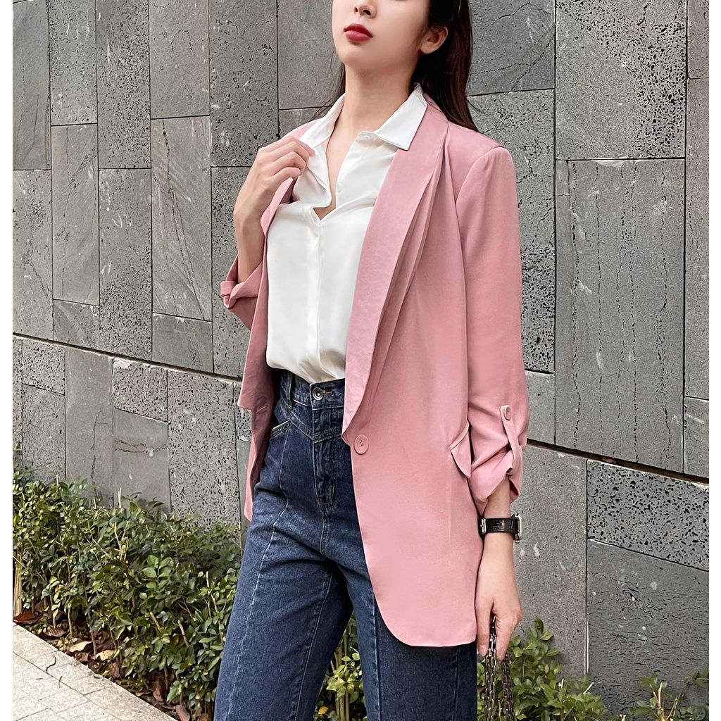 Áo blazer nữ 2 lớp công sở PEACH&BANANA, thiết kế thanh lịch, trẻ trung, chất liệu tuytsi mềm VDW1172 | BigBuy360 - bigbuy360.vn