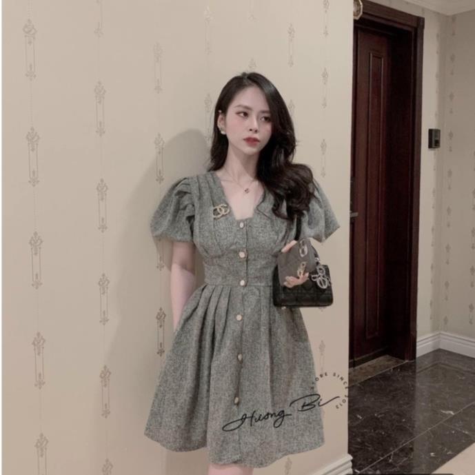 [ 𝐅𝐑𝐄𝐄 𝐒𝐇𝐈𝐏 ]   VÁY DẠ XƯỚC XUÂN HÈ TAY BỒNG ĐÍNH LOGO