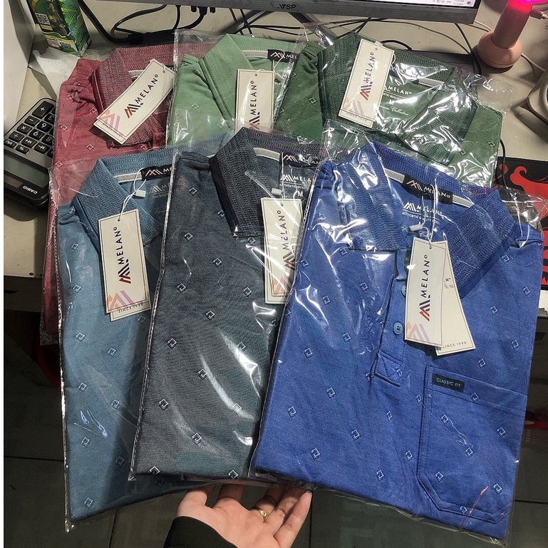 Áo thun thêu nhiều màu basic MELAN trung niên cho người lớn tuổi không xù lông vải cotton co giãn dày dặn | BigBuy360 - bigbuy360.vn