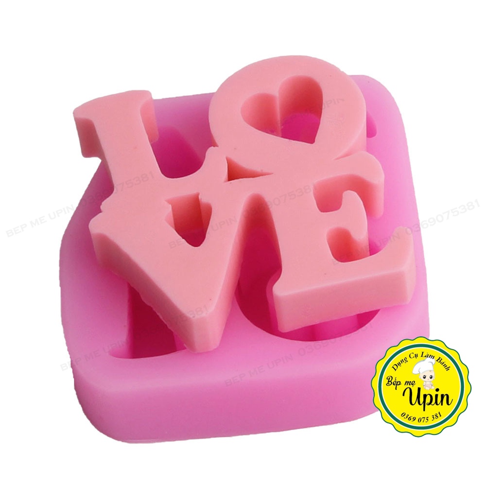 Khuôn silicon tạo hình chữ Love trang trí bánh sinh nhật - thạch pudding