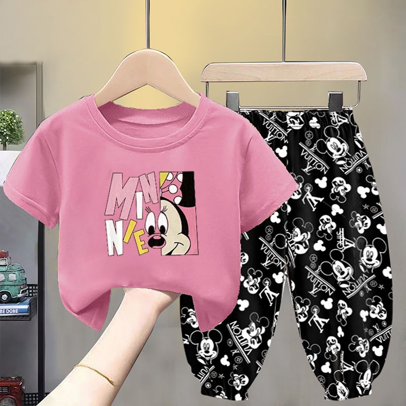 Set Áo Thun Ngắn Tay Và Quần Dài Thời Trang Mùa Hè Cho Bé 2-5 - 7-9 Tuổi
