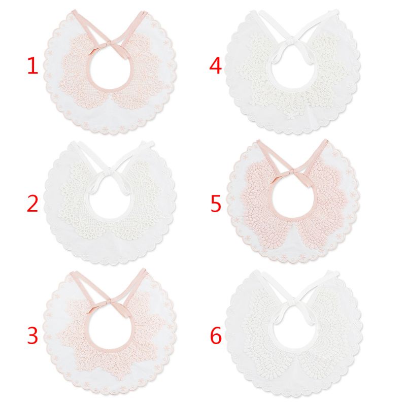 Yếm Ăn Vải Ren Hoa Xinh Xắn Cho Bé