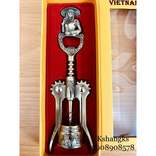 Khui nắp chai sâm banh lưu niệm hình ảnh cô gái Việt Nam - Quà lưu niệm ý nghĩa trang trí trưng bày siêu tập