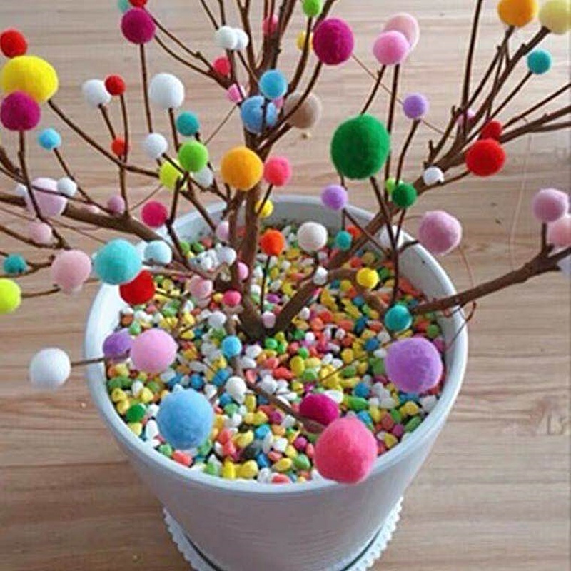 Set 135 Quả Bông Mềm Nhiều Màu Kích Thước 10/15/20/25/30mm Dùng Để May Vá Thủ Công