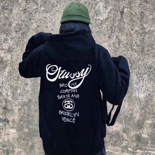 Áo khoác hoodie Stussy màu đen năng động cá tính