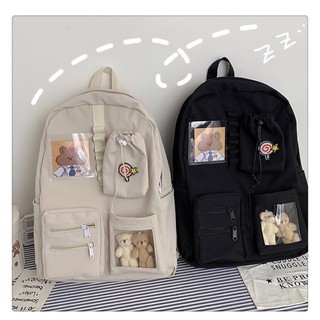 j18✢◕☂ Balo túi trong 2 con gấu xinh basic 🐻🐻