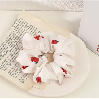 Đồ cột tóc Scrunchies hình dâu tây siêu dễ thương