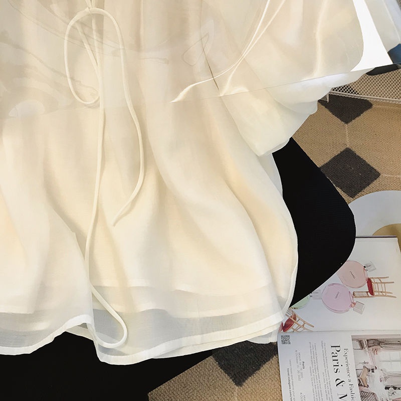 Áo Sơ Mi Chiffon Tay Phồng Dáng Rộng Thời Trang Mùa Hè Mới Cho Nữ