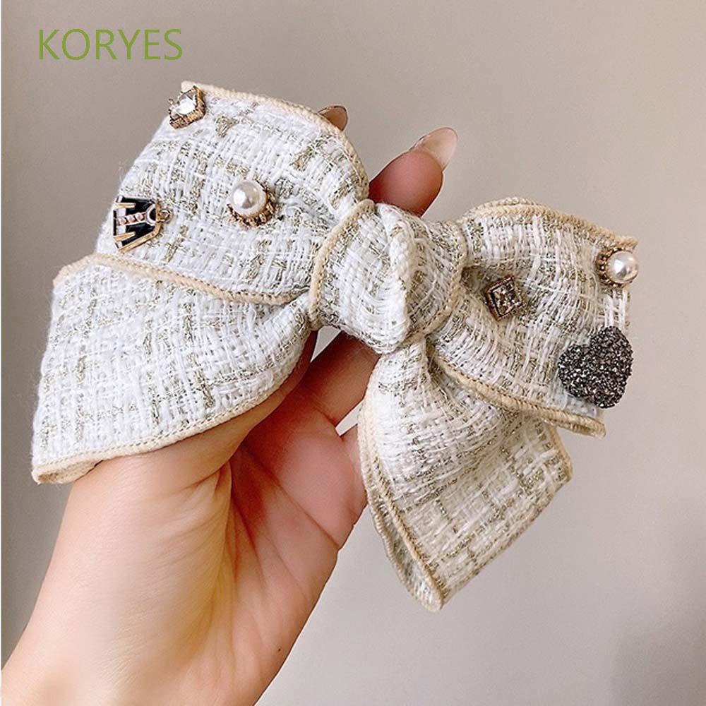 Kẹp Tóc Hình Nơ Đính Đá Đơn Giản Phong Cách Hàn Quốc Cho Nữ