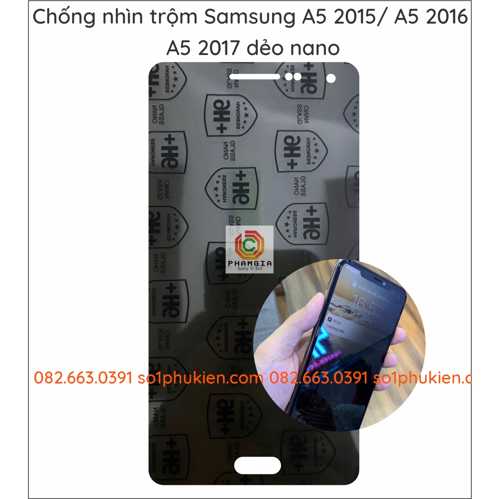 Dán Cường Lực Chống Nhìn Trộm Samsung A5 2015,2016,2017,2018 Màng Kính Bảo Vệ