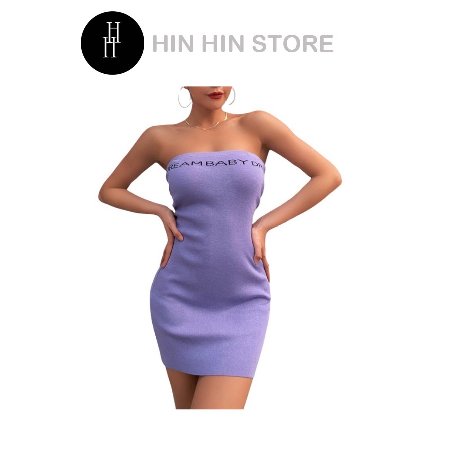 Đầm ống màu tím len tâm HDT255 Hỉn Hỉn Store