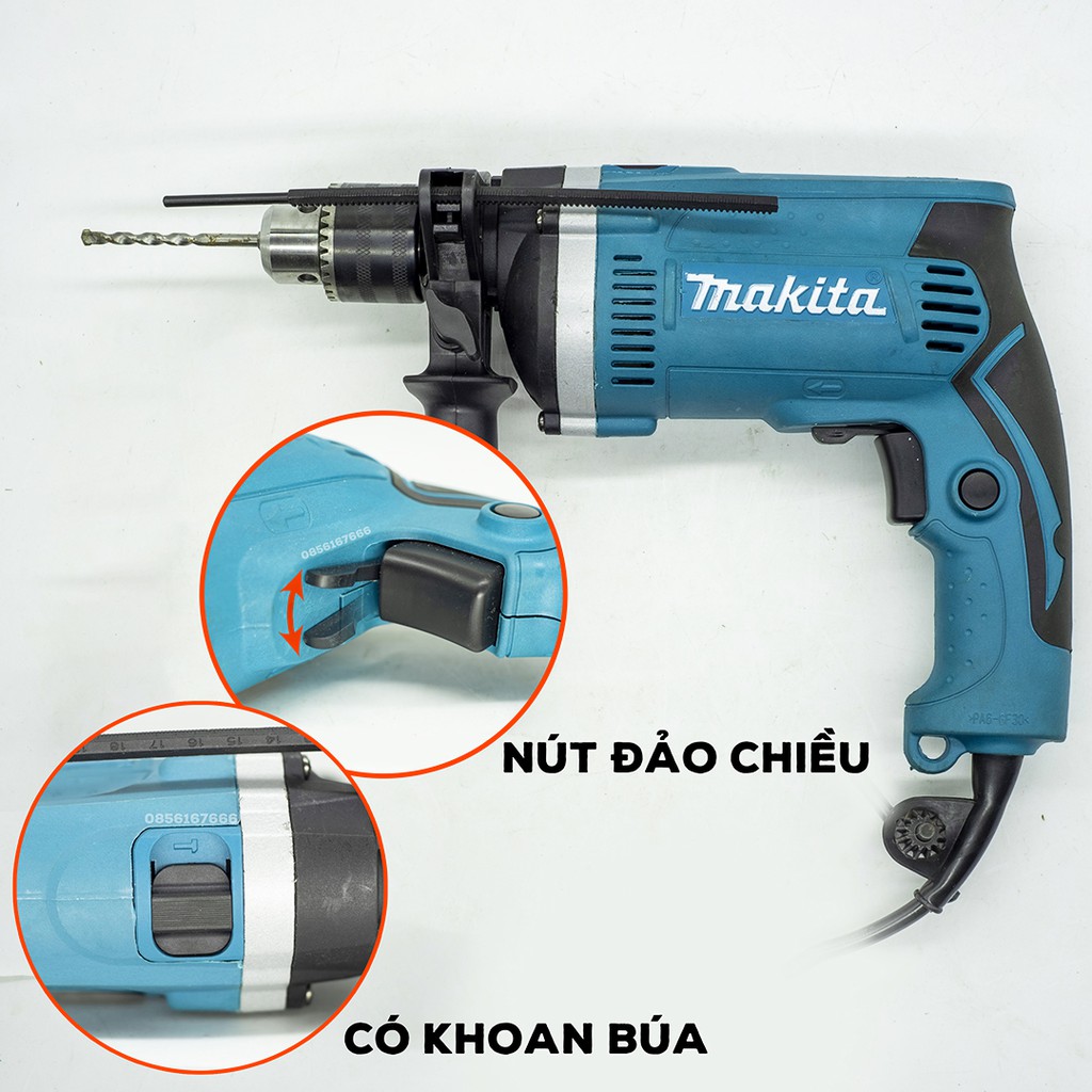 [TẶNG MŨI KHOAN ] Máy Khoan Bê tông MAKITA HP1630 - Bộ Khoan Búa Đa Năng Cầm Tay Makita HP1630 - Lõi đông - GIÁ SỐC