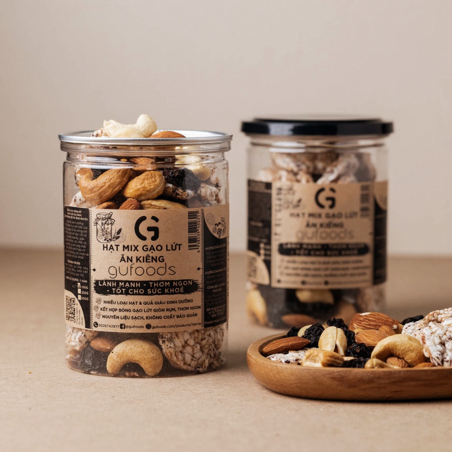 Granola siêu hạt dinh dưỡng mix gạo lứt ăn kiêng GUfoods - Lành mạnh, Thơm ngon, Tốt cho sức khoẻ