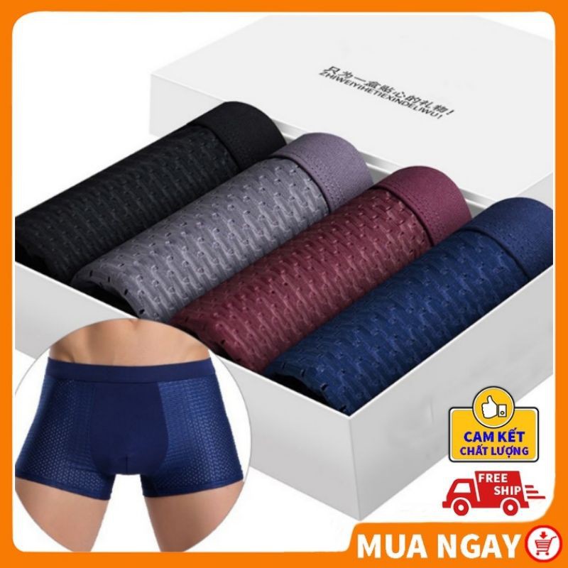 (Giá tốt, hàng chuẩn)Hộp 4 quần cao cấp kháng khuẩn, thoáng khí