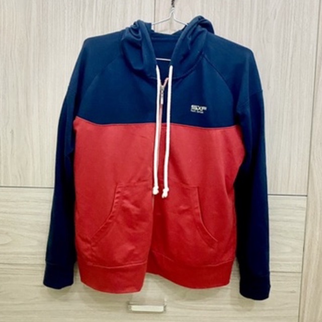Áo khoác thun cotton đỏ xanh