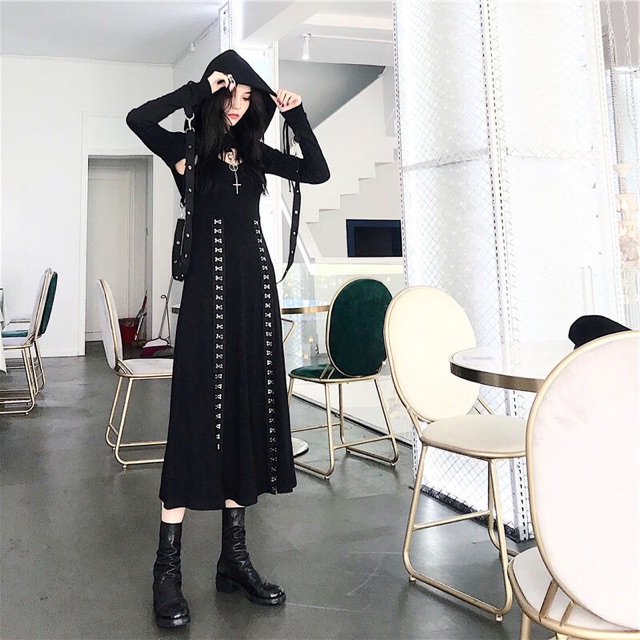 YAS0409-Set áo váy Gothic revival cá tính hầm hố