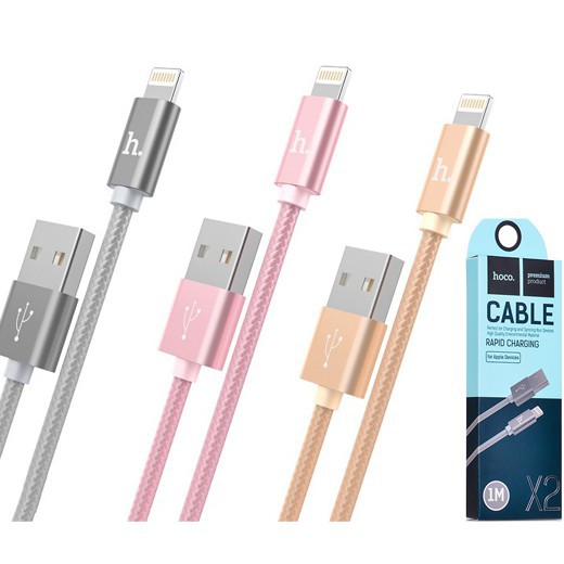 Cáp sạc dù Iphone Hoco Sạc Nhanh cáp dù iPhone iPad - màu đỏ hoặc đen - Chính hãng bảo hành 3 tháng