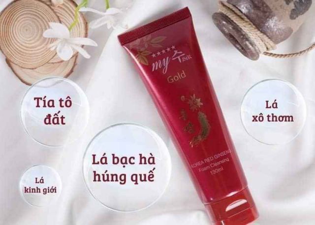 Sữa rửa mặt SÂM ĐỎ Hàn Quốc- trắng da, ngăn mụn