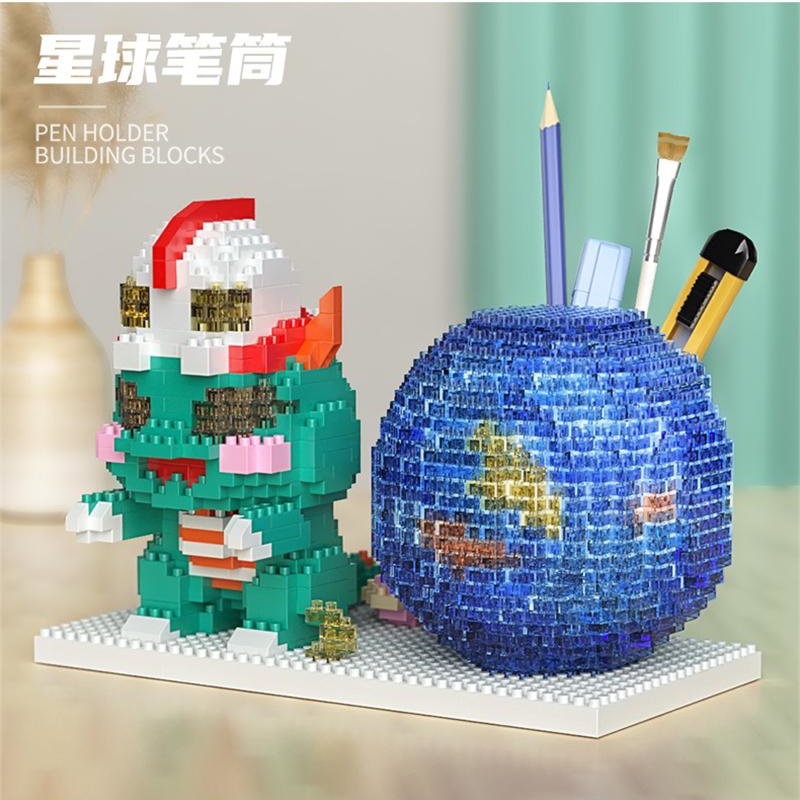 Khối Mini Hoạt Hình DIY Xây Dựng Đồ Chơi YG Ultraman Bút Hộp Đựng Hàng Vui Vẻ Cho Trẻ Em Bé Trai Hiện Tại Tình Yêu Led Phần Bao Gồm 2217