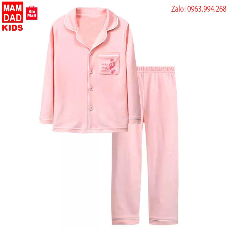 Bộ Đồ Ngủ Pijama Cho Bé Gái KIDS MAM & DAD (cho bé từ 13-37kg)