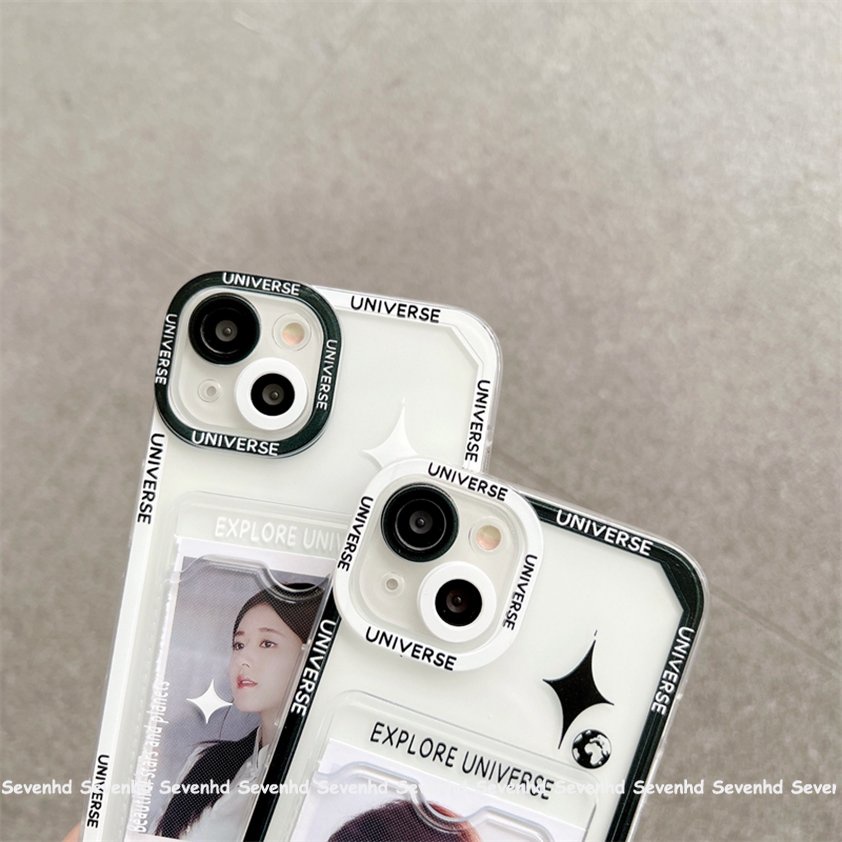 Ốp Điện Thoại Mềm Trong Suốt Có Ngăn Đựng Thẻ Cho iPhone 14 13 12 11 Pro Max X XR Xs Max 8 7 6 6s Plus SE 2020