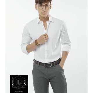 Áo sơ mi nam màu trắng ericatino chất lụa