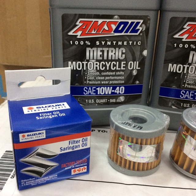 Combo Amsoil Metric 10W-40 + Lọc Nhớt Suzuki Indonesia To/Nhỏ