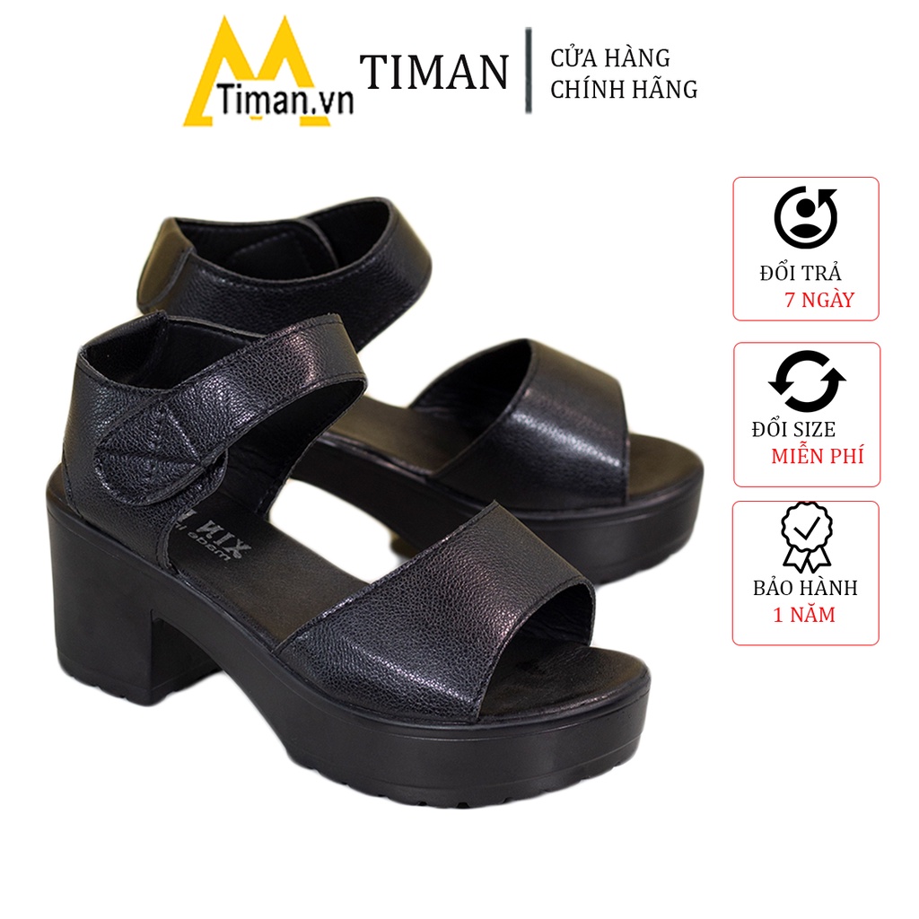 Giày cao gót nữ đế vuông cao 5 phân màu trắng mũi nhọn kiểu nơ đính đá bít mũi bảo hành 1 năm KT12 TIMAN