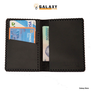 Ví Nhỏ Handmade Da Bò Thật Galaxy Store GVM03 + Tặng Móc khóa da handmade Galaxy Store
