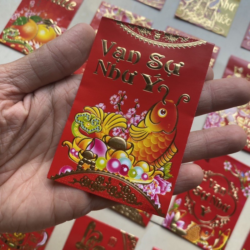 Lì Xì Nhũ chữ nổi