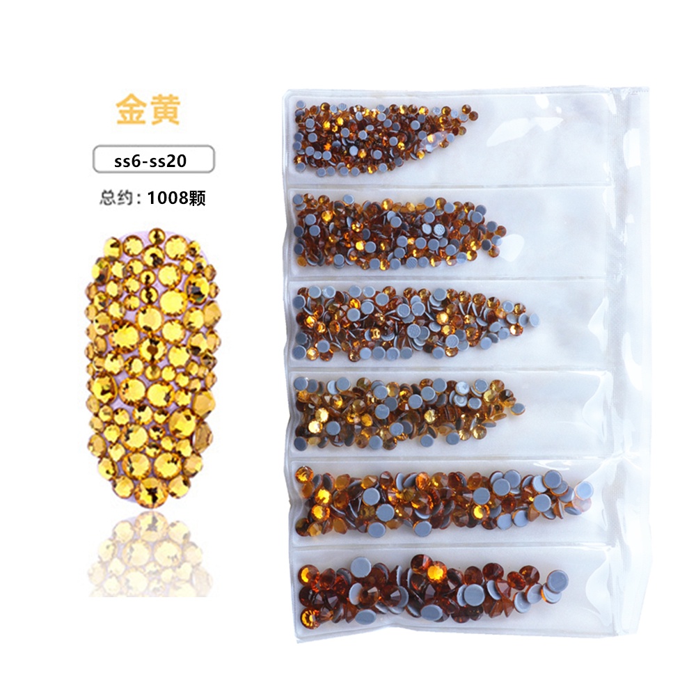 Túi 1000 Hạt Đá Lấp Lánh Đính Trang Trí Móng Tay ss6-ss20 Hỗn Hợp