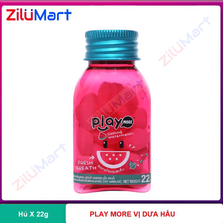 Kẹo ngậm Play more vị dưa hấu Thái Lan hũ x 22g