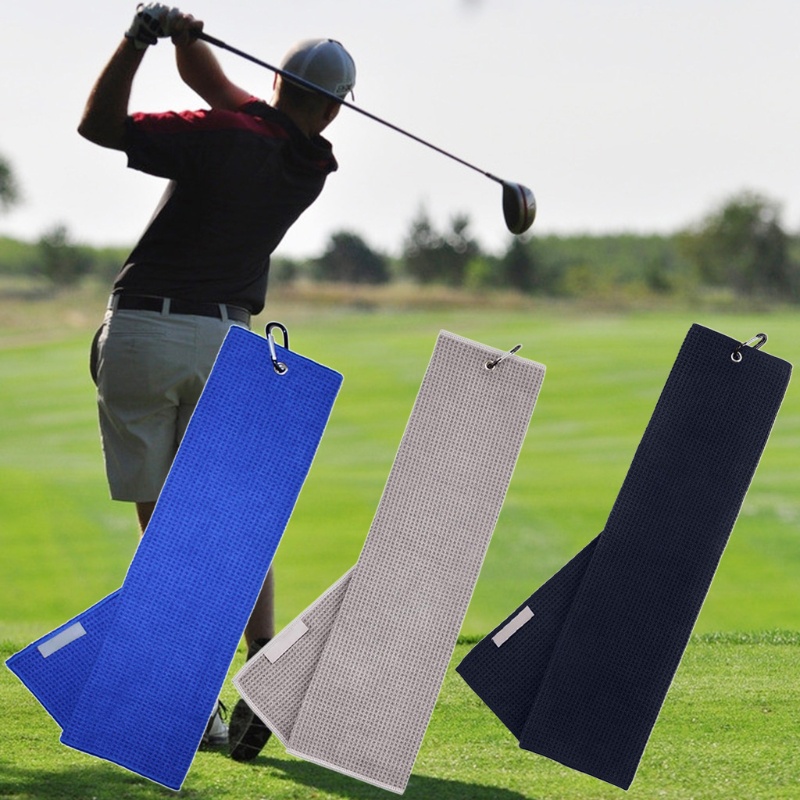 Khăn Lau Gập Ba Khúc Họa Tiết Waffle Với Móc Treo Khăn Lau Bằng Sợi Micro Làm Sạch Câu Lạc Bộ Bóng Đá