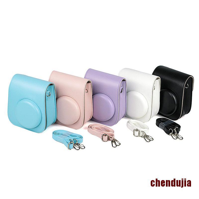 Túi Đựng Máy Ảnh Chenjia Bằng Da Pu Kèm Dây Đeo Vai Tiện Dụng Cho Instax