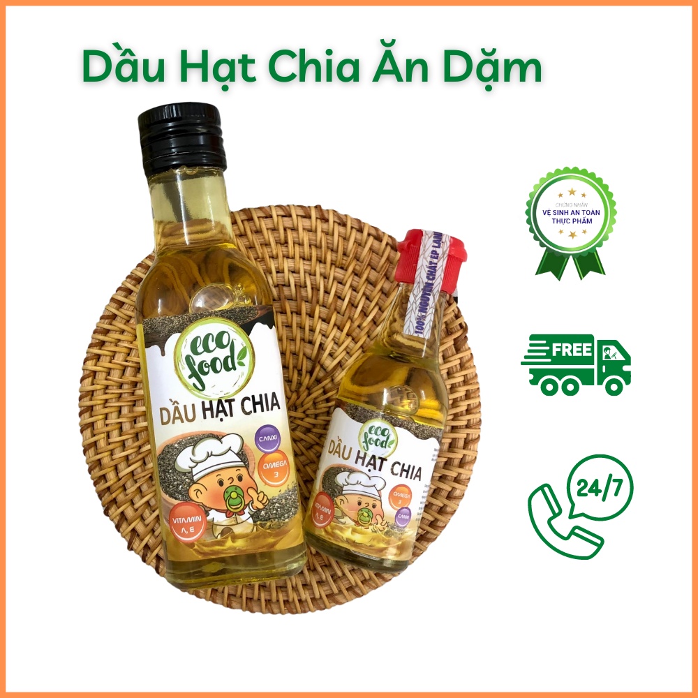 Dầu ăn cho bé, ăn dặm cho bé từ 6 tháng vị hạt chia nguyên chất 60ml 150ml đảm bảo vệ sinh an toàn thực phẩm - BIBI MART