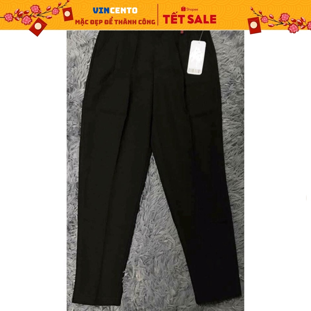 Quần Baggy Nữ Vải Tuyết Mưa Cạp Khóa Gấu Bằng