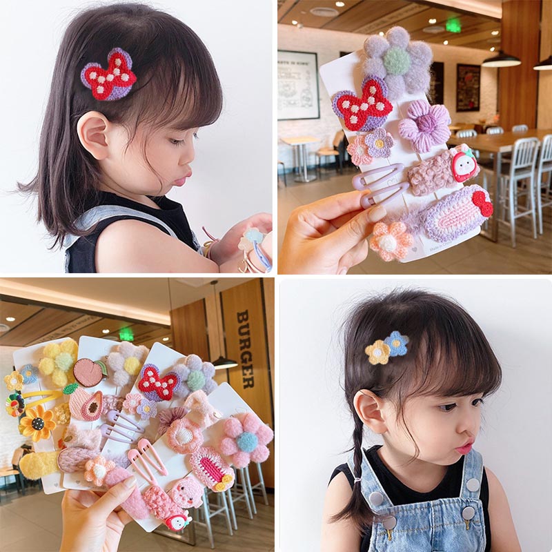 Set kẹp tóc phong cách Hàn Quốc đáng yêu dành cho bé gái