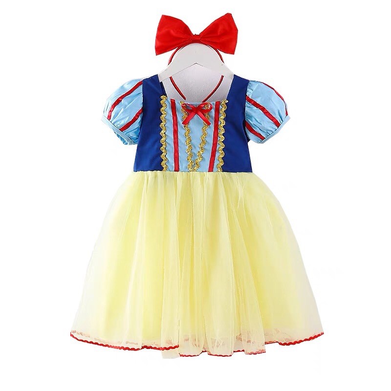 Váy công chúa Bạch Tuyết cho bé gái từ 10-40kg - tặng kèm nơ + ảnh thật