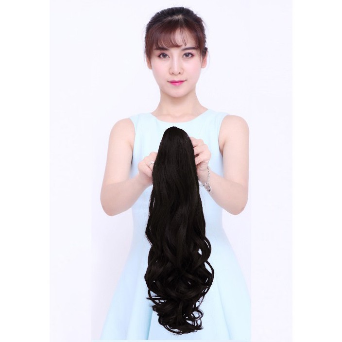 Tóc giả ngoạm xoăn dài 55cm 😍FREESHIP😍 Ngoạm kẹp xoăn dài N-158