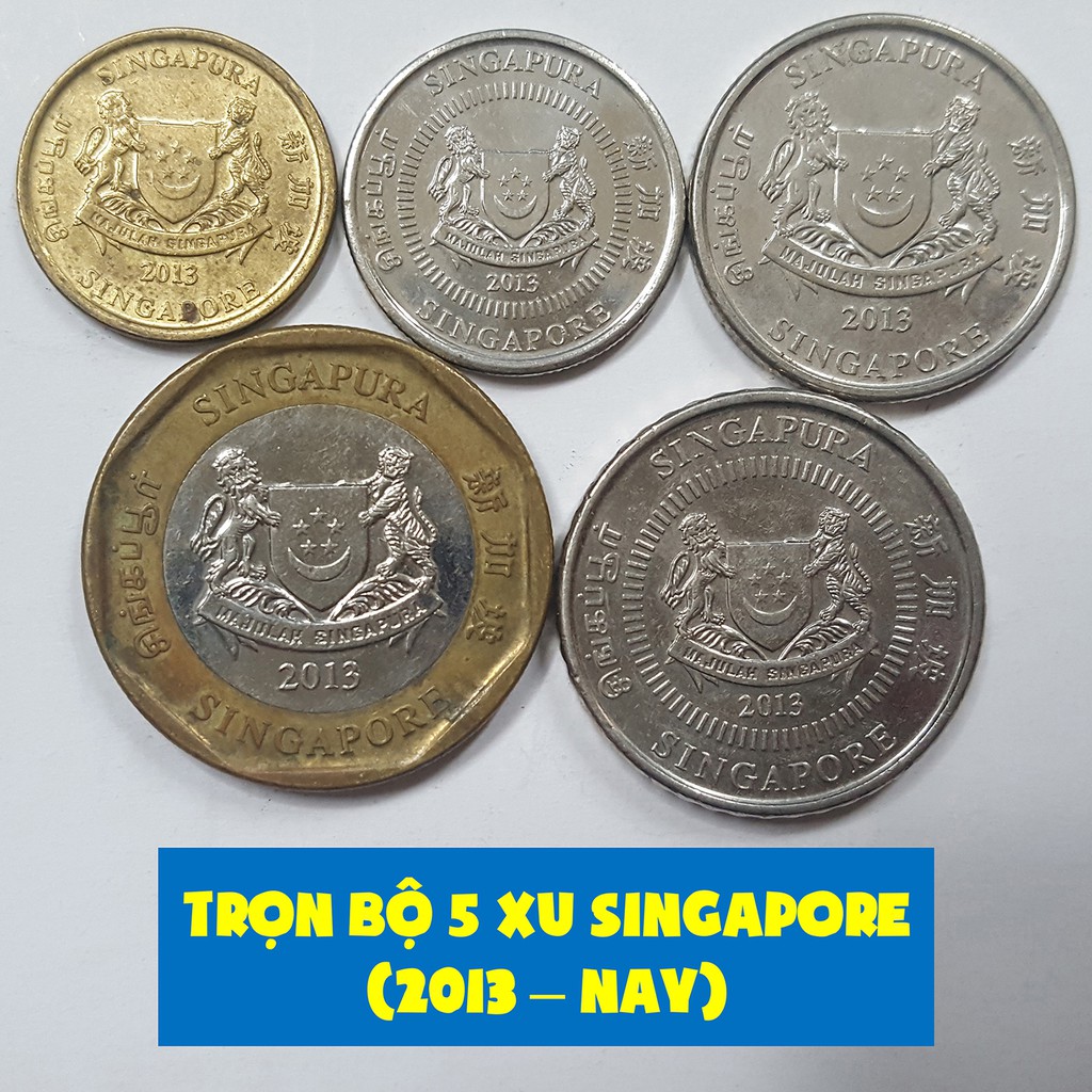 Trọn bộ 5 đồng xu Singapore phát hành 2008-Nay | BigBuy360 - bigbuy360.vn