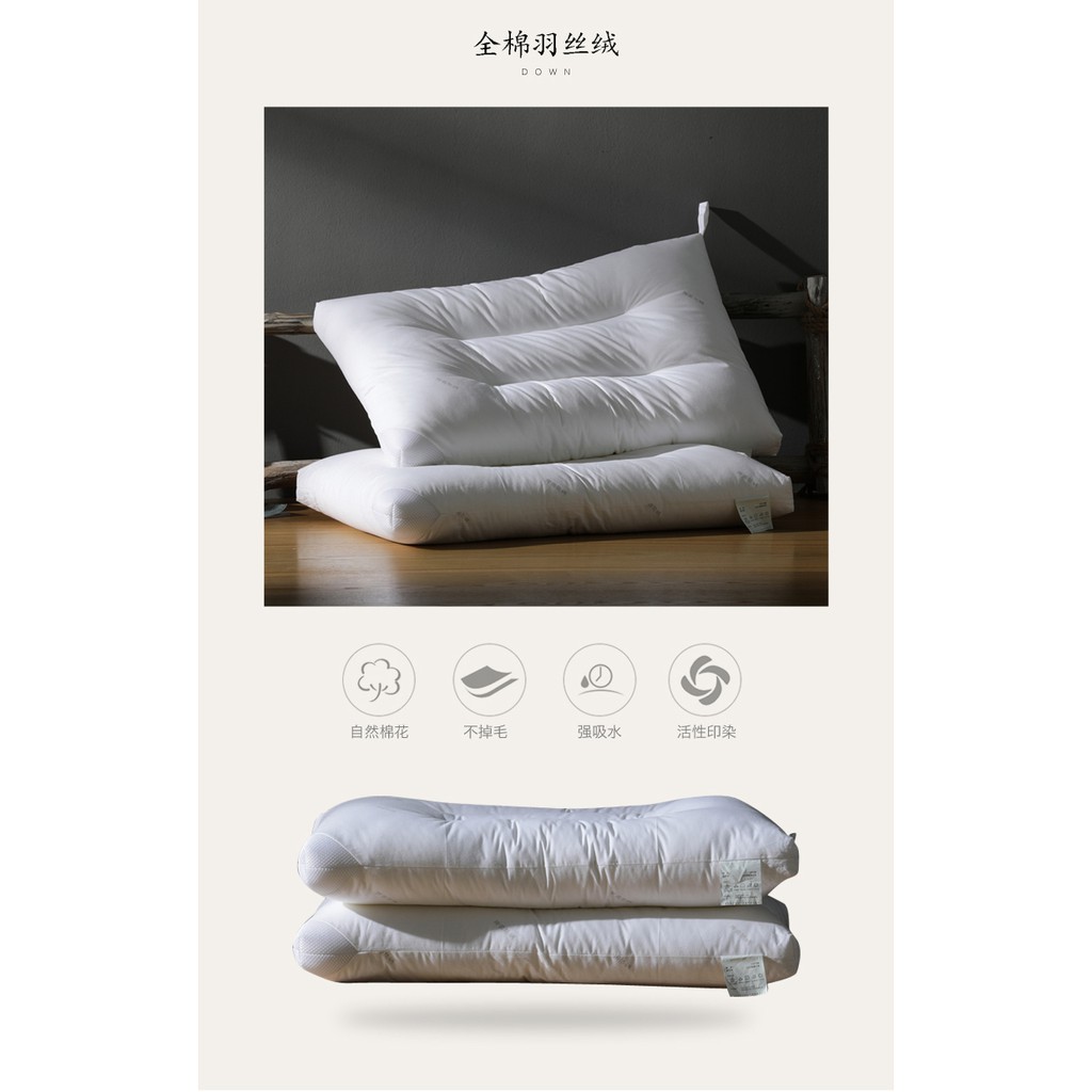 Gối Ngủ Vải Cotton Lụa Thoáng Khí Chuyên Dùng Cho Khách Sạn