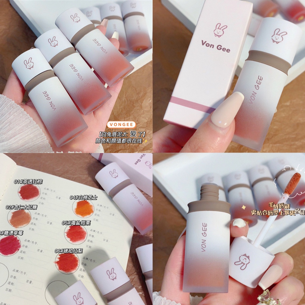 Son Môi Vongee Chất Nhung Lì Chống Dính Thiết Kế Vỏ Hình Thỏ Dễ Thương