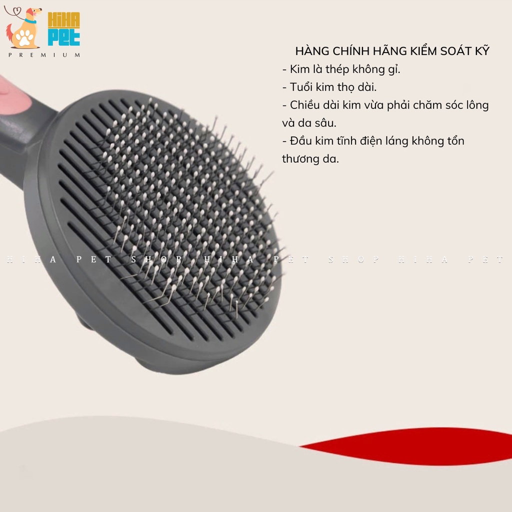 Lược Chải Lông Rối Cho Chó Mèo Có Nút Ấn Tự Động Chất Liệu Thép Không Gỉ Giá Rẻ.