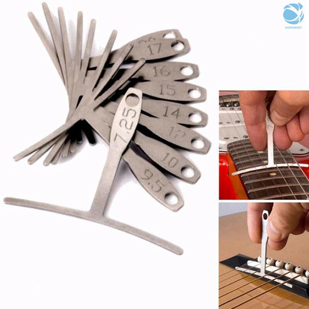 Set 9 Thước Đo Bán Kính Cho Đàn Guitar Bass Bằng Thép Không Gỉ